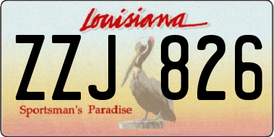 LA license plate ZZJ826