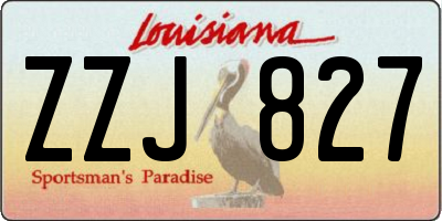 LA license plate ZZJ827