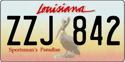 LA license plate ZZJ842