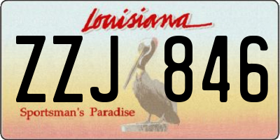 LA license plate ZZJ846