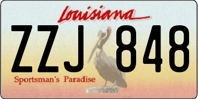 LA license plate ZZJ848