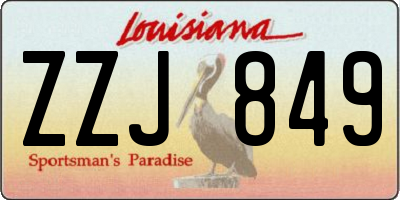 LA license plate ZZJ849