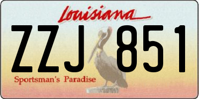 LA license plate ZZJ851