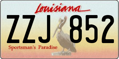 LA license plate ZZJ852