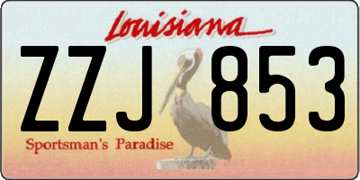 LA license plate ZZJ853