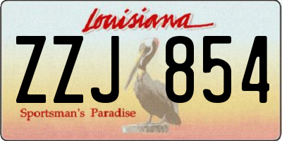 LA license plate ZZJ854