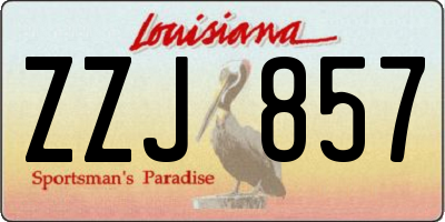 LA license plate ZZJ857