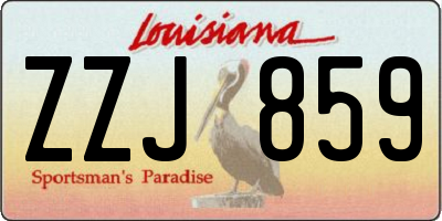 LA license plate ZZJ859