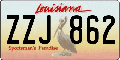 LA license plate ZZJ862