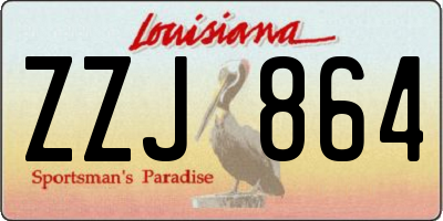 LA license plate ZZJ864