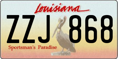 LA license plate ZZJ868