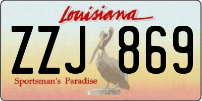 LA license plate ZZJ869