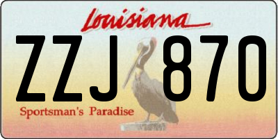 LA license plate ZZJ870