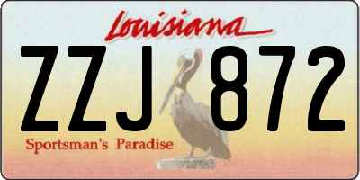 LA license plate ZZJ872