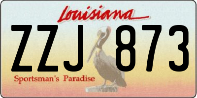 LA license plate ZZJ873