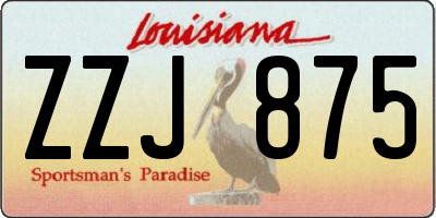 LA license plate ZZJ875