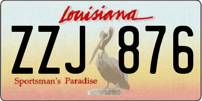 LA license plate ZZJ876