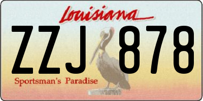 LA license plate ZZJ878