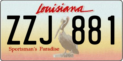 LA license plate ZZJ881