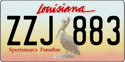 LA license plate ZZJ883