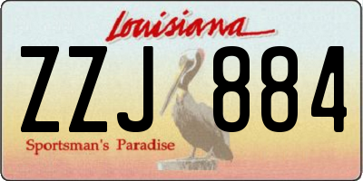 LA license plate ZZJ884