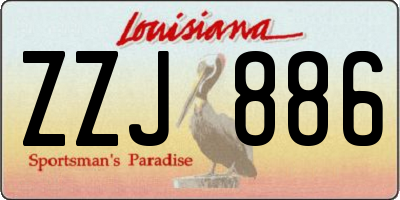 LA license plate ZZJ886