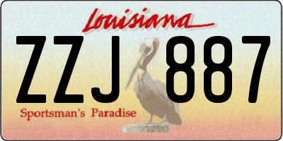 LA license plate ZZJ887