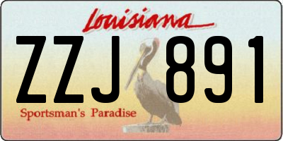 LA license plate ZZJ891