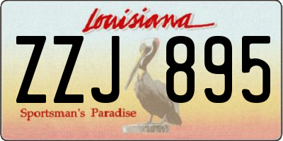 LA license plate ZZJ895