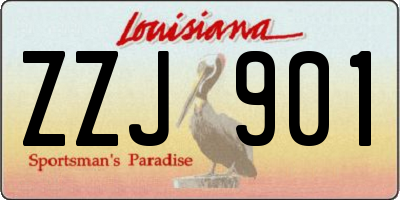 LA license plate ZZJ901