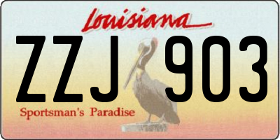 LA license plate ZZJ903