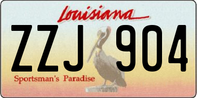 LA license plate ZZJ904