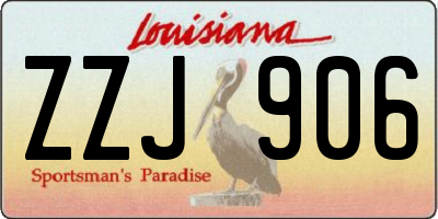 LA license plate ZZJ906