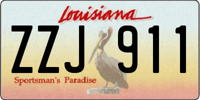 LA license plate ZZJ911