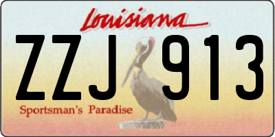 LA license plate ZZJ913