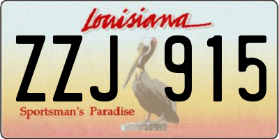 LA license plate ZZJ915