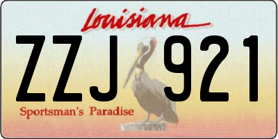 LA license plate ZZJ921