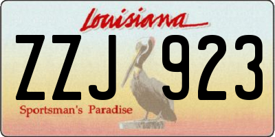 LA license plate ZZJ923