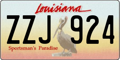 LA license plate ZZJ924