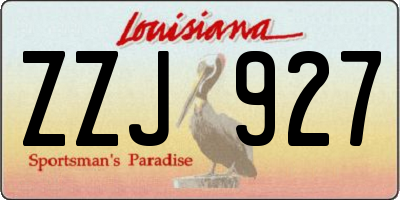 LA license plate ZZJ927