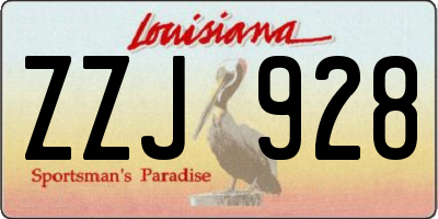 LA license plate ZZJ928