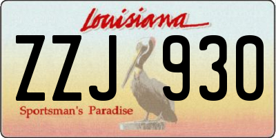 LA license plate ZZJ930