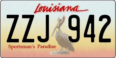 LA license plate ZZJ942