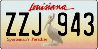 LA license plate ZZJ943