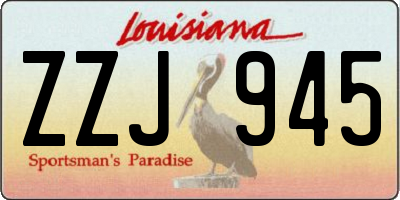 LA license plate ZZJ945