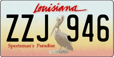 LA license plate ZZJ946