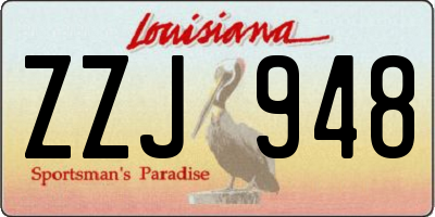 LA license plate ZZJ948