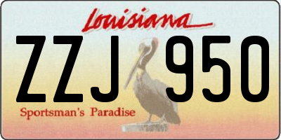 LA license plate ZZJ950