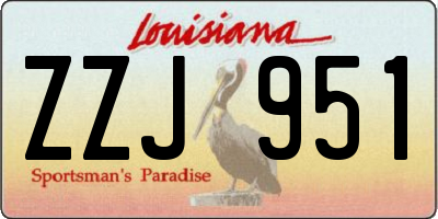 LA license plate ZZJ951