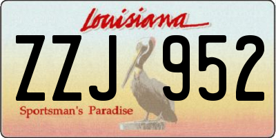 LA license plate ZZJ952